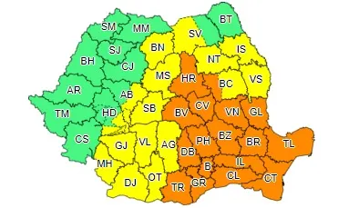 Cod galben de vânt, vijelii și ploi torențiale, în Argeș