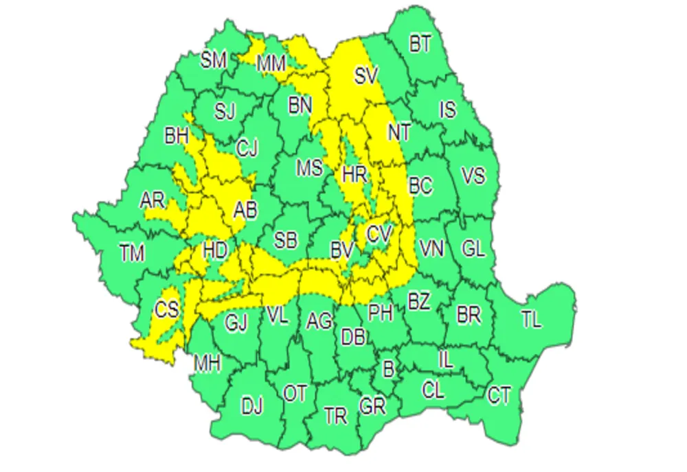AVERTIZARE METEO de vânt puternic și vreme deosebit de rece