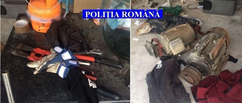 Percheziții la hoți care au devastat o balastieră! Vindeau componentele la fier vechi