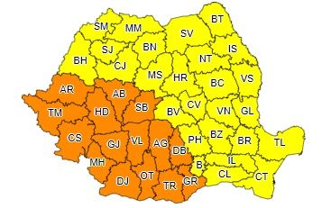 Cod portocaliu, în această seară, în Argeș! Rafale de vânt de până la 90 km/h