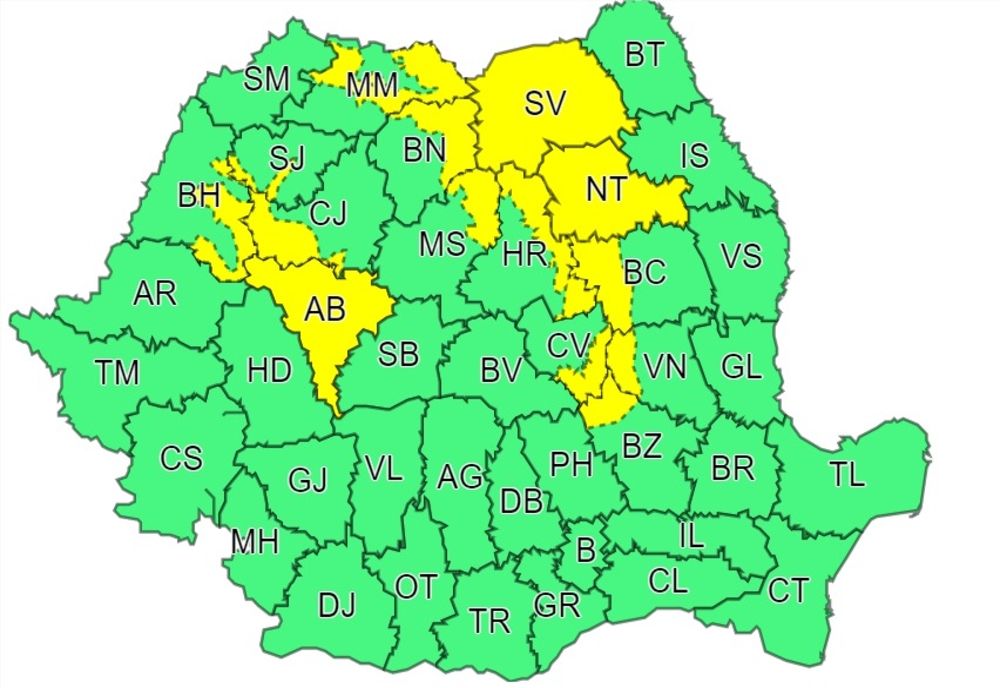 Mai multe județe, sub avertizare COD GALBEN de vânt