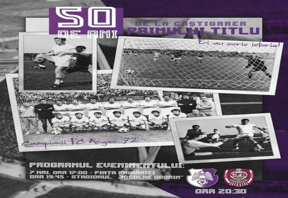 Ceremonie in Pitești odată cu sărbătorirea a 50 de ani de la primul campionat câștigat de ”violeți”