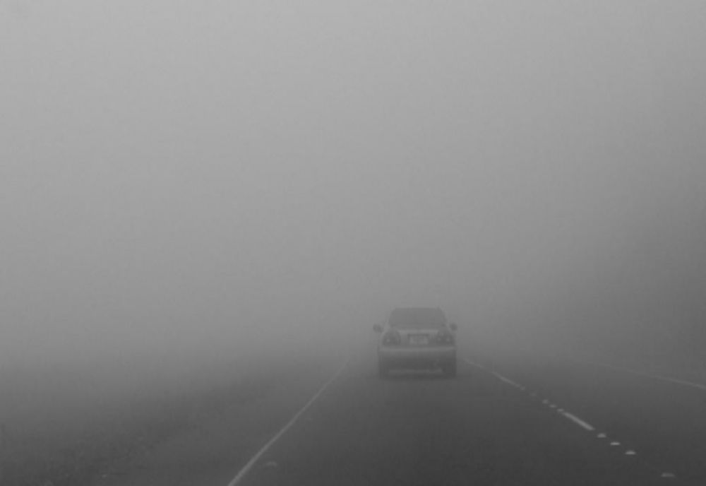 Ceață densă pe DN 7 Pitești – Râmnicu Vâlcea