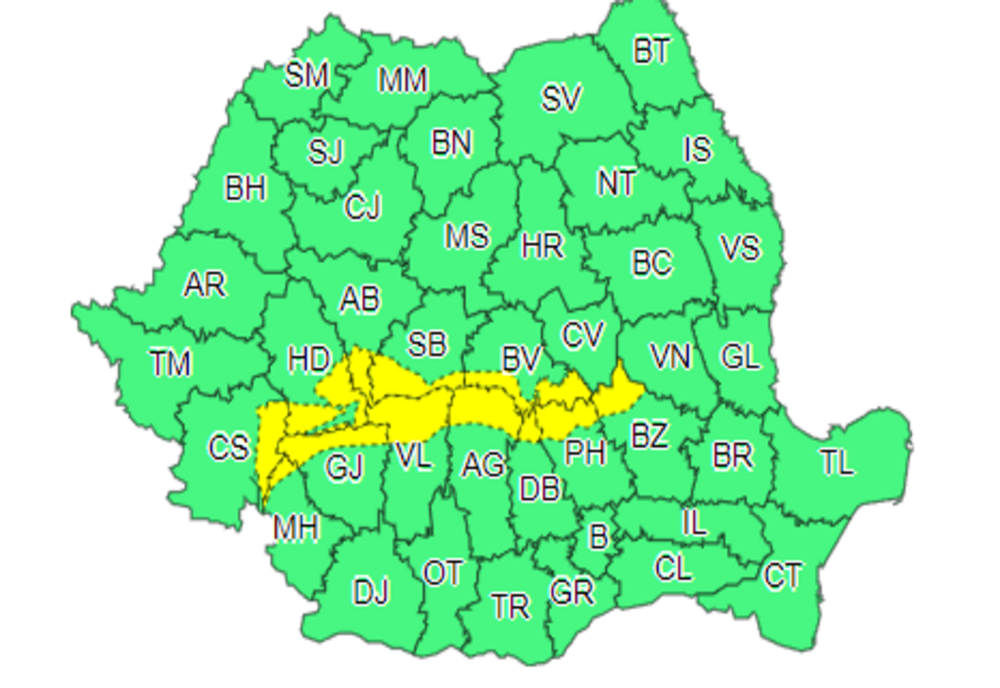 Prognoza meteo. Cod galben de viscol în Carpaţii Meridionali şi de Curbură