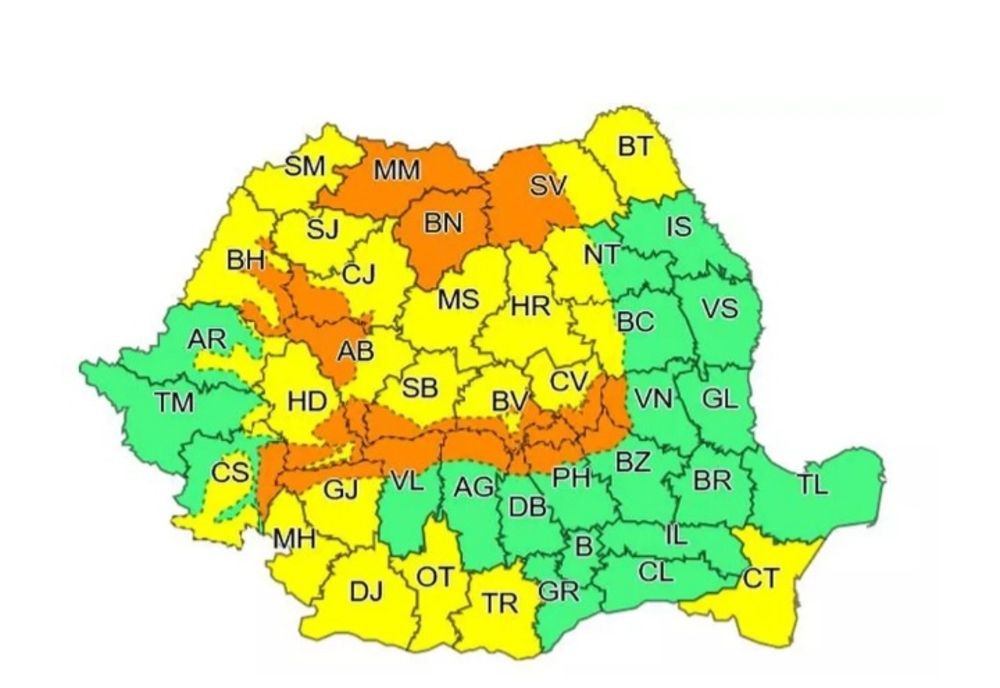 Avertizări de vreme severă până duminică seara. Rafale de vânt de până la 100 de km/h 