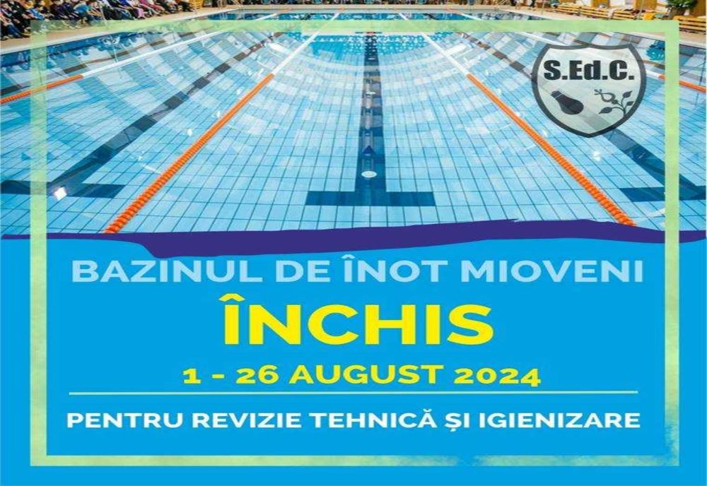 Bazinul de înot din Mioveni, închis temporar. Explicația autorităților