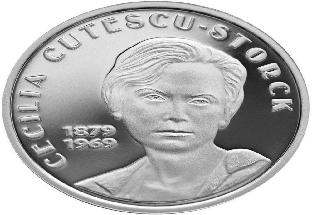 MONEDĂ DIN ARGINT ANIVERSARĂ: 145 DE ANI DE LA NAȘTEREA PICTORIȚEI CECILIA CUȚESCU-STORCK