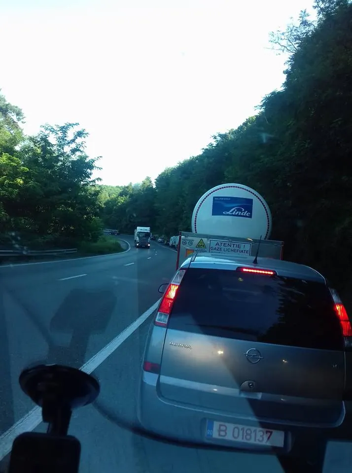 carambol pe DN 7, trafic blocat 1