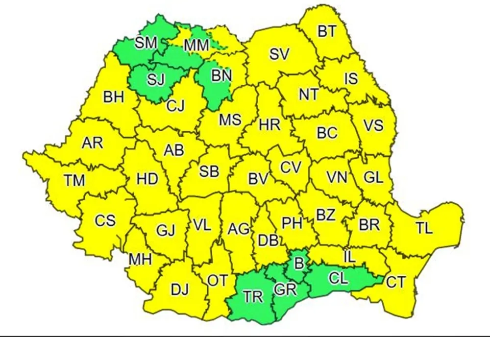 Cod galben de vânt în aproape toată țara (14 aprilie). Vreme ca de iarnă (14-15 aprilie), în zona montană din Dâmbovița