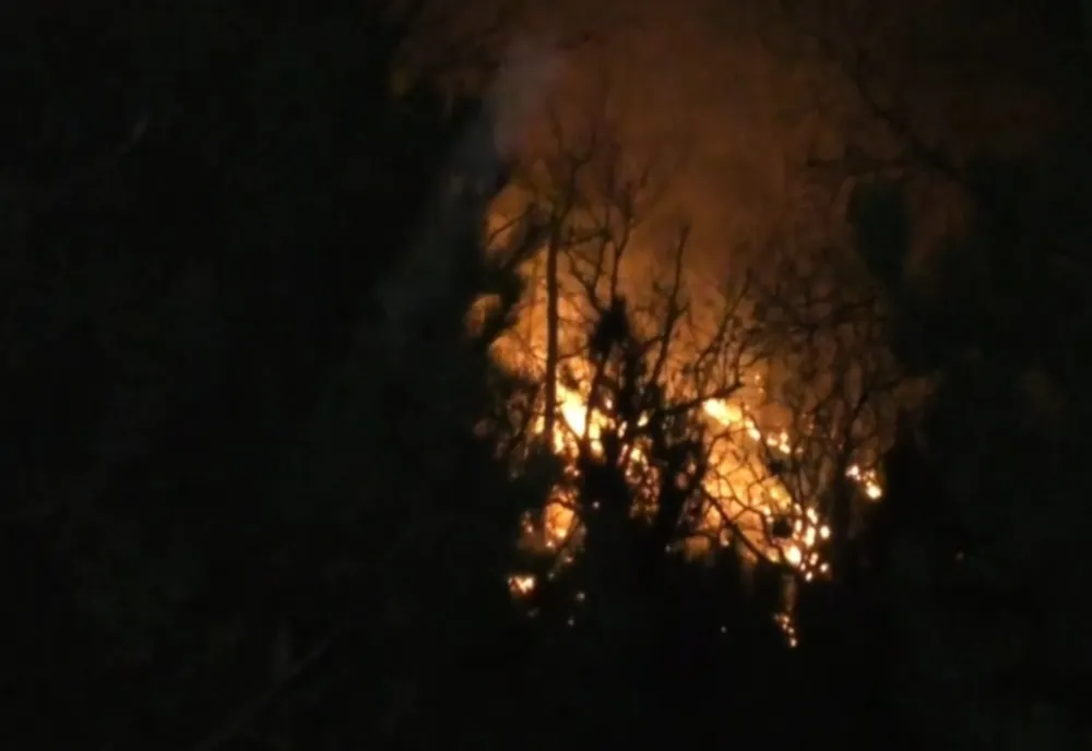 Drum blocat! Trafic întrerupt, din cauza unui incendiu de vegetație
