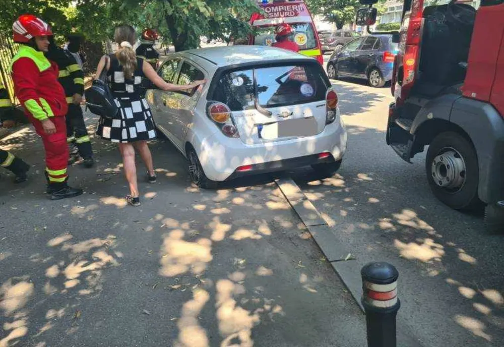 ACCIDENT ÎN PITEȘTI: Mașină intrată într-un pom pe bulevardul Republicii