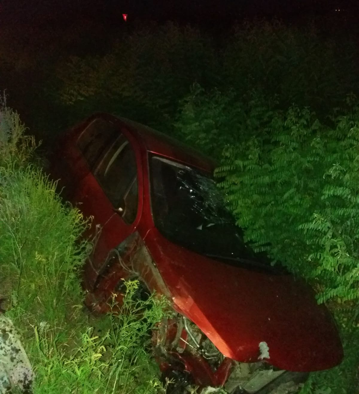 Accident pe A1 masina a zburat de pe șosea