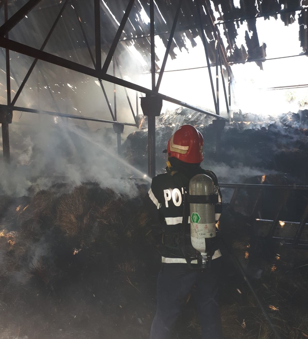 Incendiu la depozit de furaje din Mozaceni 4