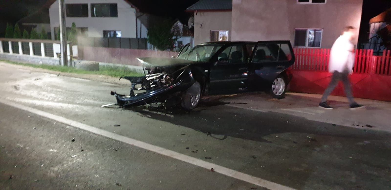 S-a răsturnat la intrarea în peco 1