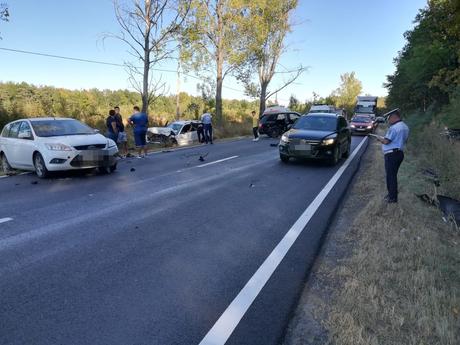 carambol cu patru mașini implicate