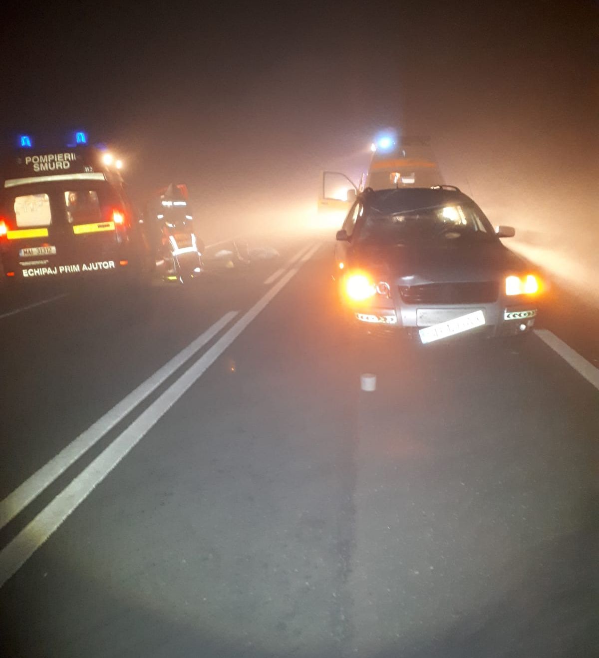 Accident provocat de ceata densa la Malureni