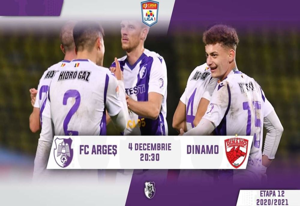 FC Argeș va juca astăzi cu Dinamo