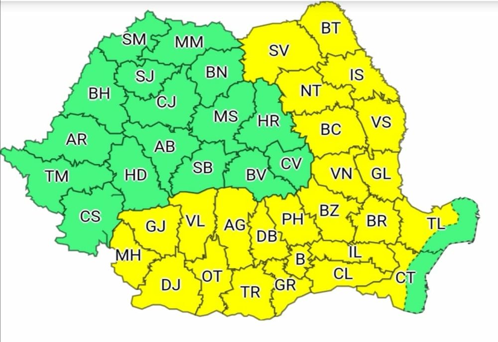 Avertizare cu cod galben de caniculă și disconfort termic accentuat, vineri și sâmbătă