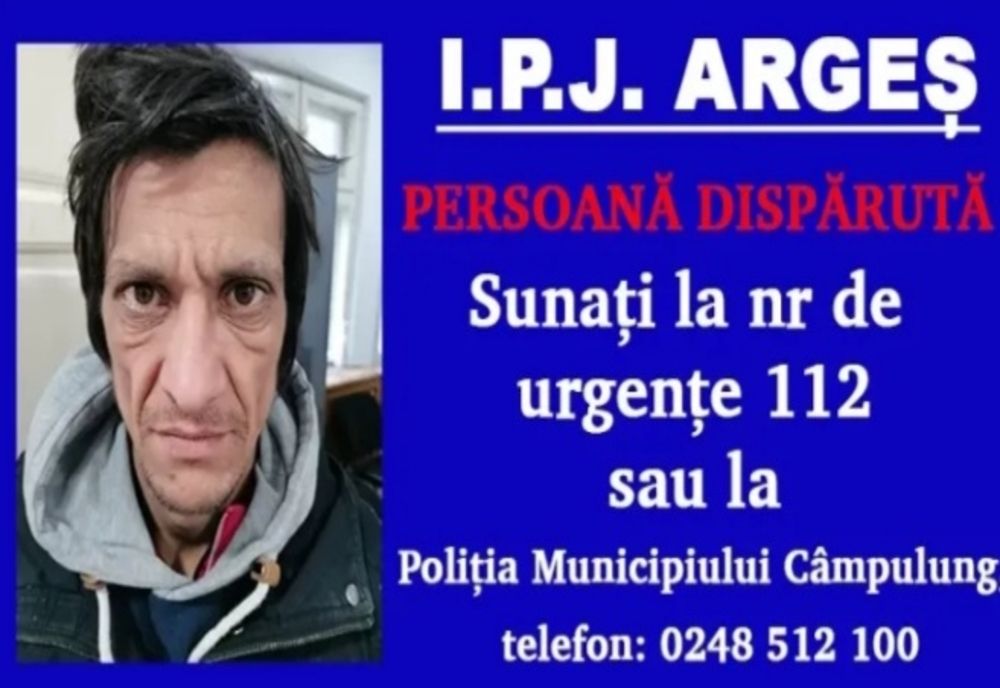 Bărbat căutat de poliție. Persoanele care pot oferi informații sunt rugate să anunţe Serviciul Unic de Urgenţă 112 