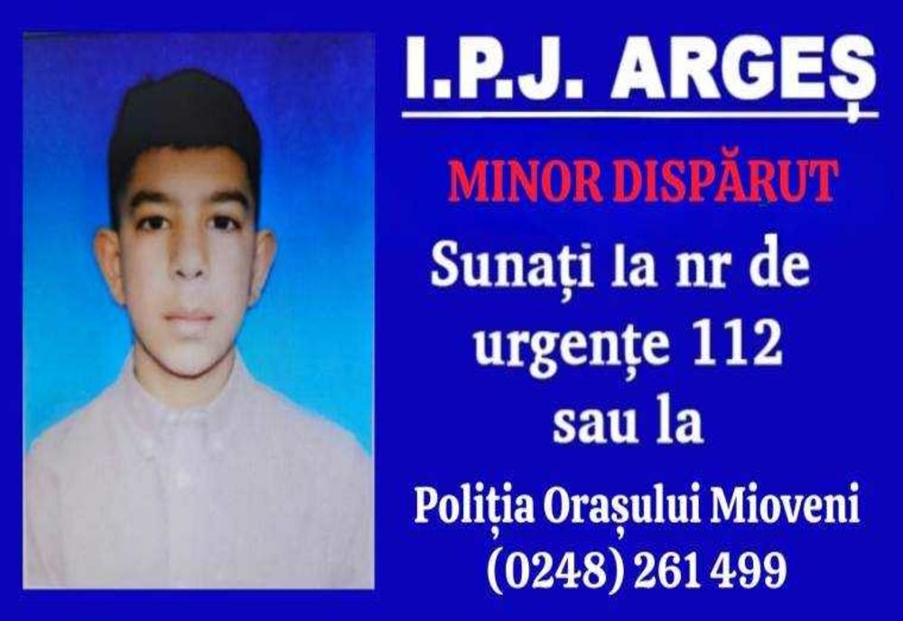 DISPARIȚIE ALARMANTĂ: Copil de 14 ani dispărut dintr-un centru de plasament din Mioveni