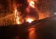 Un camion s-a răsturnat și a luat foc pe DN7, în județul Argeș
